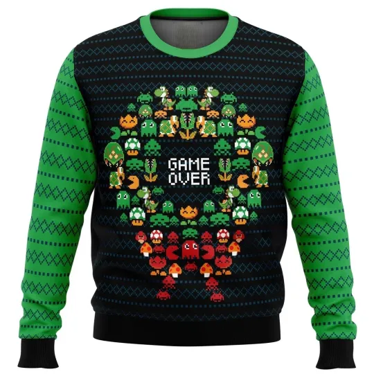 Discover Game Over Nintendo Ugly Christmas Sweater Fun Gift for Series Fans