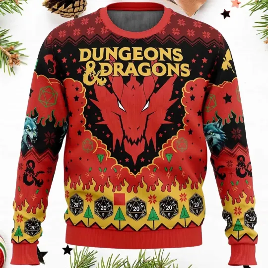 Dungeons And Dragons Ugly Christmas Sweater