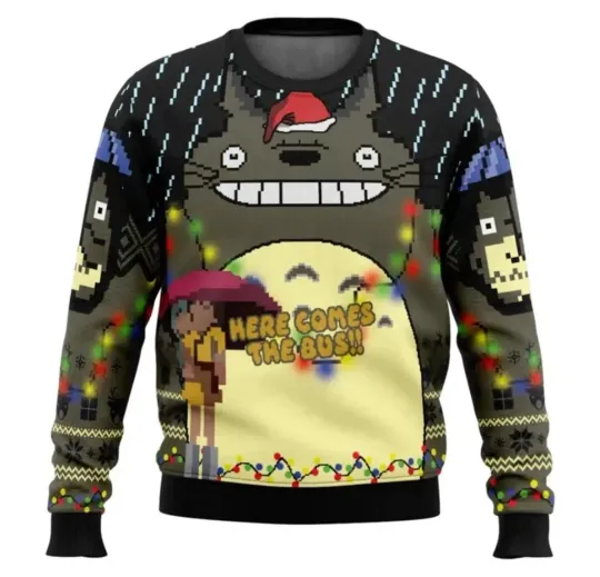 Anime Totoro Santa Ugly Christmas Sweater Gift For Fans
