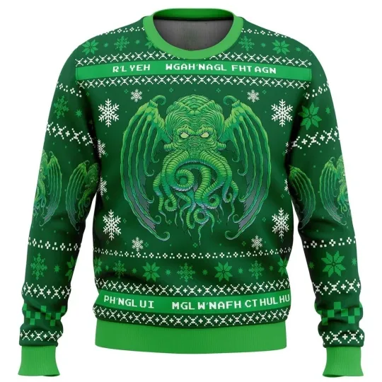 Discover Cthulhu Cultist Christmas Ugly Christmas Sweater Ideal Gift for Lovecraft Fans