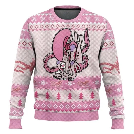 Discover Xenomorph Alien Ugly Sweater Unique Festive Gift for Alien Movie Fans