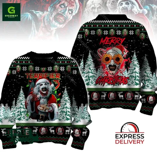 Terrifier 3 Merry Christmas Ugly Christmas Sweater