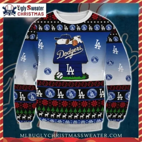 Doghouse Dodgers Ugly Christmas Sweater