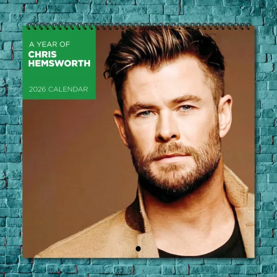 Discover Chris Hemsworth 2026 Wall Calendar, 12-Month Photo Calendar