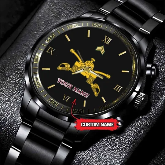 Discover JWFancy Armored Branch Army Personalized Black Stainless Steel Watch