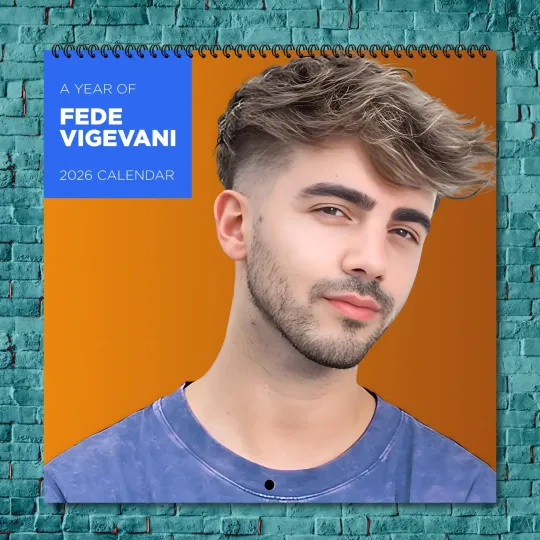 Discover Fede Vigevani 2026 Wall Calendar, 12-Month Celebrity Fan Gift