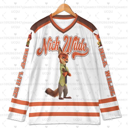Discover Zootopia  Hocky Player Jersey Judy Nick Men's Women's Long Sleeve T-Shirts Breathable Quick-drying Men's Women T-shirt