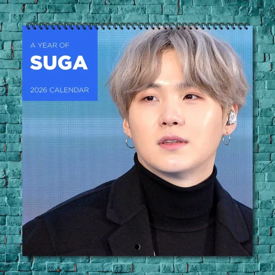 Discover Suga 2026 Wall Calendar, 12-Month Celebrity Photo Calendar