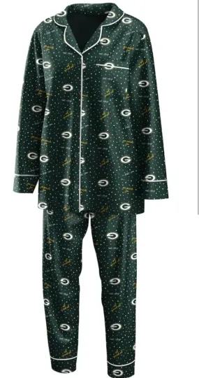 Discover Green Bay Packers Long Sleeve Pajama Set Size 3X