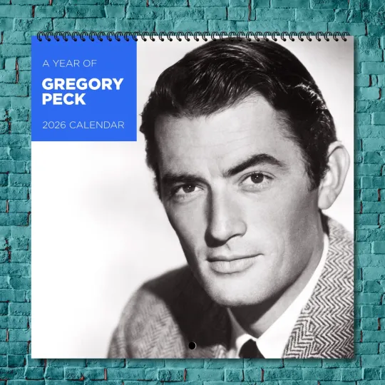 Discover Gregory Peck 2026 Wall Calendar, 12-Month Celebrity Calendar Fan Gift