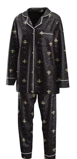 Discover New Orleans Saints Long Sleeve 2 Piece Pajama Set Size Plus 2X