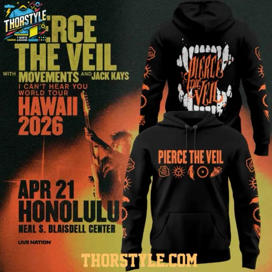 Discover Pierce The Veil Celebrating I Cant Hear You World Tour 2026 3D Hoodie