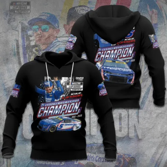 Kyle Larson 2025 NASCAR Cup Series Champion 3D Hoodie