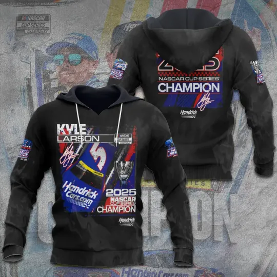 Kyle Larson 2025 NASCAR Cup Series Champion 3D Hoodie