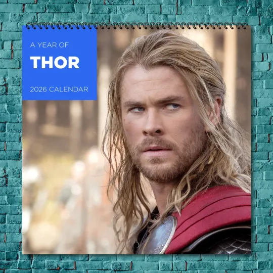 Discover Thor 2026 Wall Calendar, 12-Month Celebrity Photo Calendar