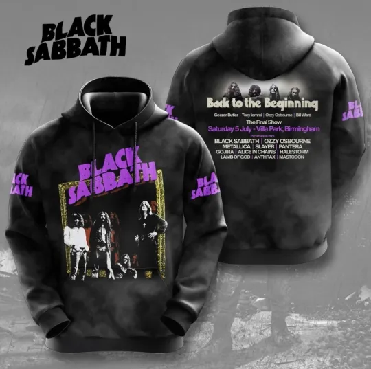 Black Sabbath 2025 Tour Back To The Beginning Unisex 3D Hoodie