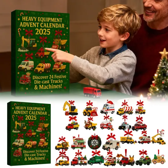 Discover Heavy Equipment Advent Calendar–24Days Of Trucks|Hanging Ornaments For Christmas