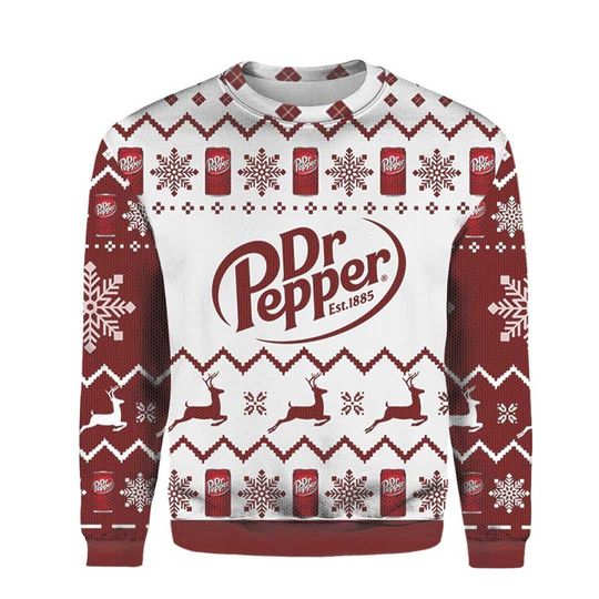 Discover Dr Peppers Ugly Christmas Sweater Knitted, 3D Gift Drink Lovers Shirt