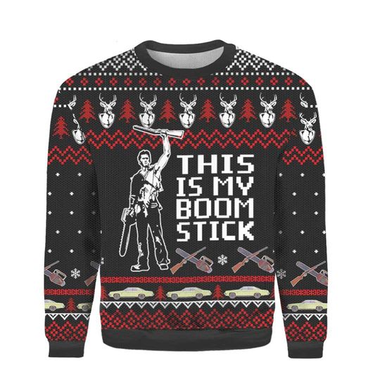 Discover This Is My Boomstick Ugly Sweater Knitted Army Darkness Christmas 3D Sweater