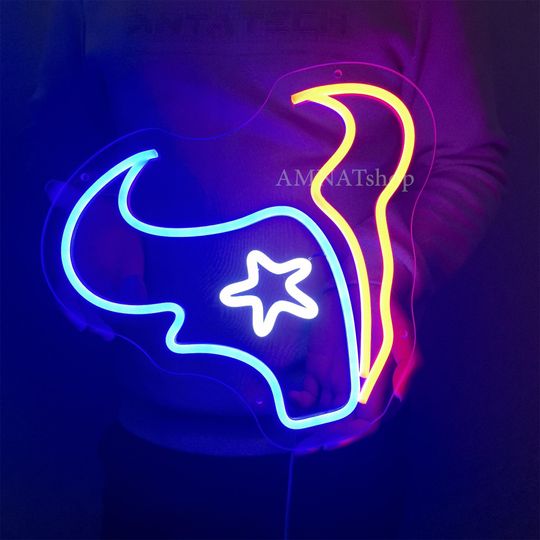 Discover Football Team Neon Sign, Game Room Decor