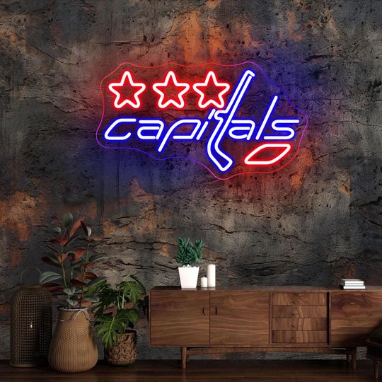 Discover Washington Capitals Neon Sign, NHL Hockey LED Wall Decor