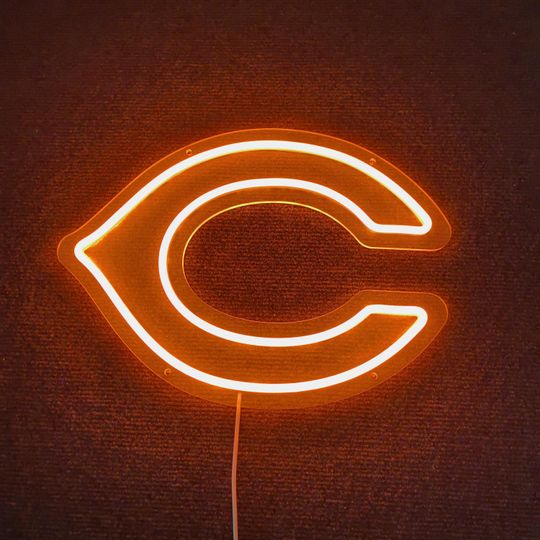 Discover Chicago Bears C Neon Sign, Football Bedroom Decor