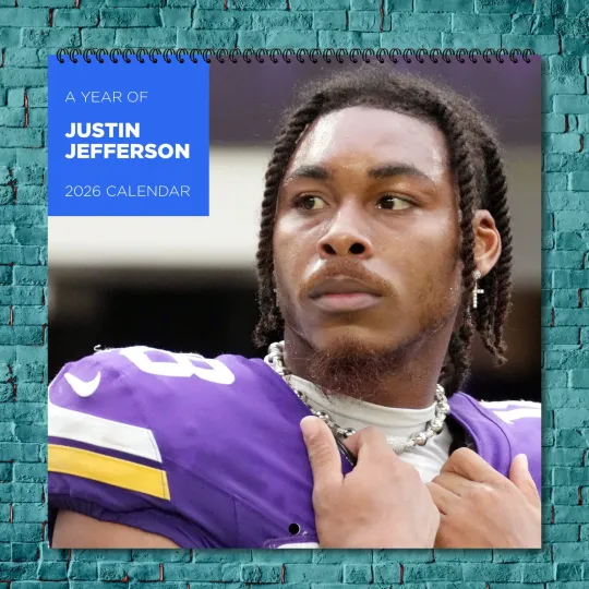 Discover Justin Jefferson 2026 Wall Calendar, 12-Month Celebrity Calendar Fan Gift