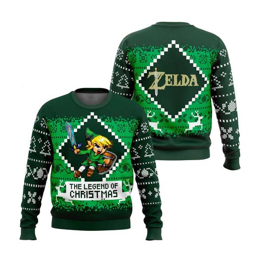 Legend of Zelda 3D Ugly Christmas Sweater, Knitted Zelda Sweater, Majora's Mask Sweater, Zelda Game Lovers Shirt