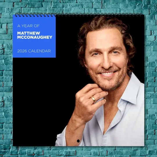 Discover Matthew McConaughey 2026 Wall Calendar, 12-Month Celebrity Fan Gift
