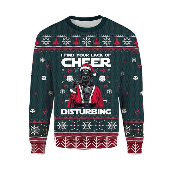 Discover Star Wars Ugly Christmas Sweater with 3D Star, Vintage Movie Design