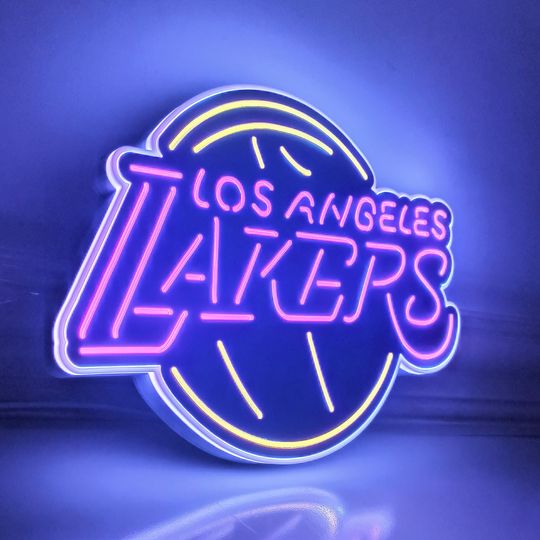 Discover Los Angeles Lakers Neon Sign - Basketball Team Sign, Sports Bar Wall Decor, Man Cave Gift for Him
