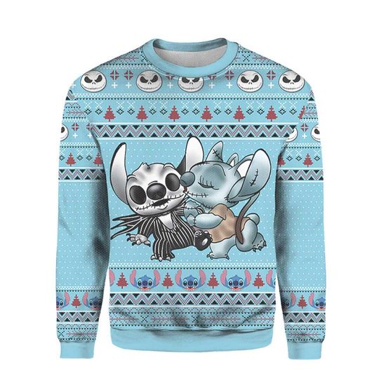 Discover Nightmare Stitch Ugly Christmas Sweater, Knitted 3D Stitch Holiday Sweater, Stitch Lover's Christmas Shirt