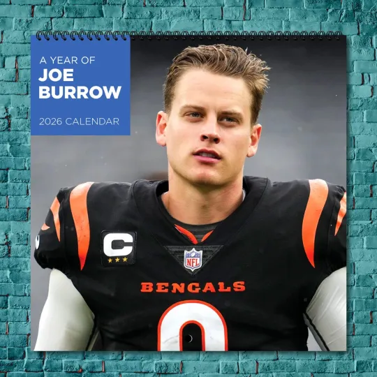 Discover Joe Burrow 2026 Wall Calendar, 12-Month Star Wall Calendar