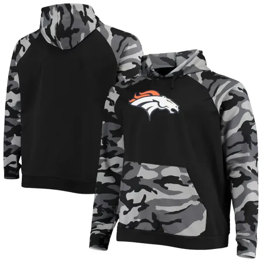 Denver football Camo Raglan Pullover Hoodie Black