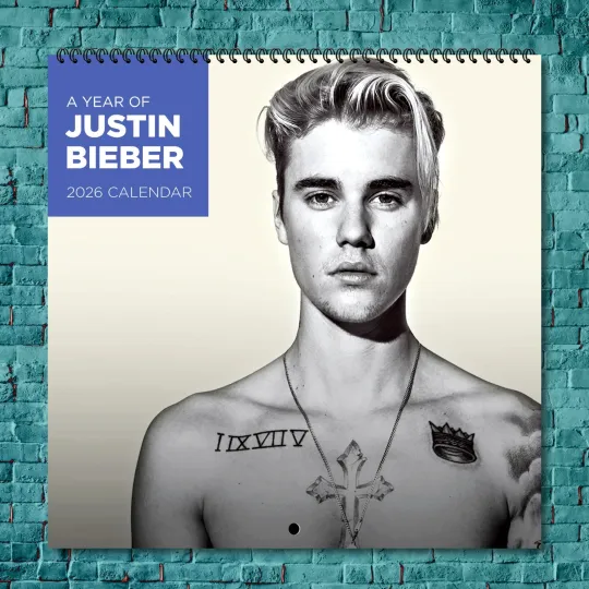 Justin Bieber 2026 Wall Calendar, 12-Month Star Wall Calendar