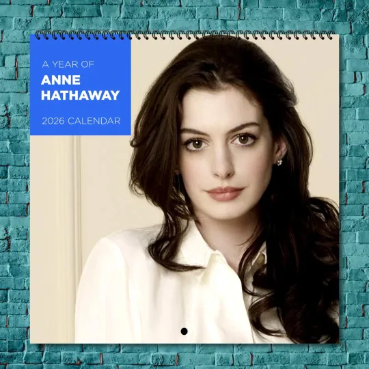 Discover Anne Hathaway 2026 Wall Calendar, 12-Month Photo Calendar
