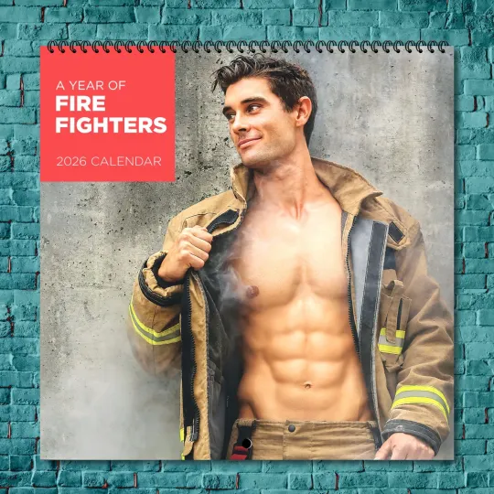 Discover Firefighters Men 2026 Wall Calendar, 12-Month Humor Edition
