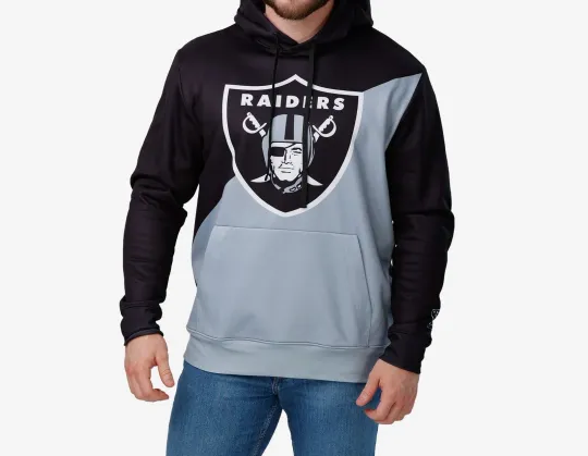 Discover Las Vegas football Colorblock Cropped Big Logo Hoodie