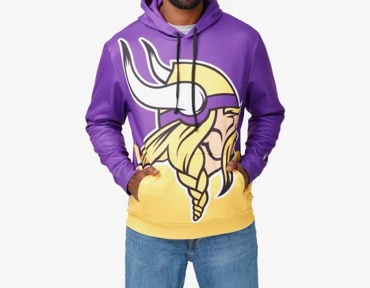 Discover Minnesota football Colorblock Cropped Big Logo Hoodie