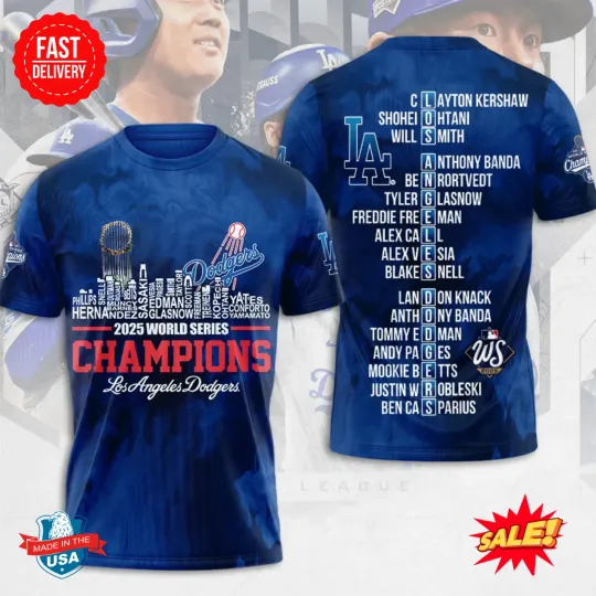 Discover Los Angeles Dodger World Series 2025 3D Tee