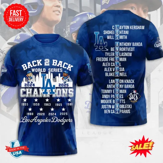 Discover Los Angeles Dodger World Series 2025 3D Tee