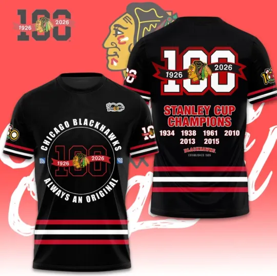 Discover Chicago Blackhawk 100Th Anniversary 2026 3D T-Shirt