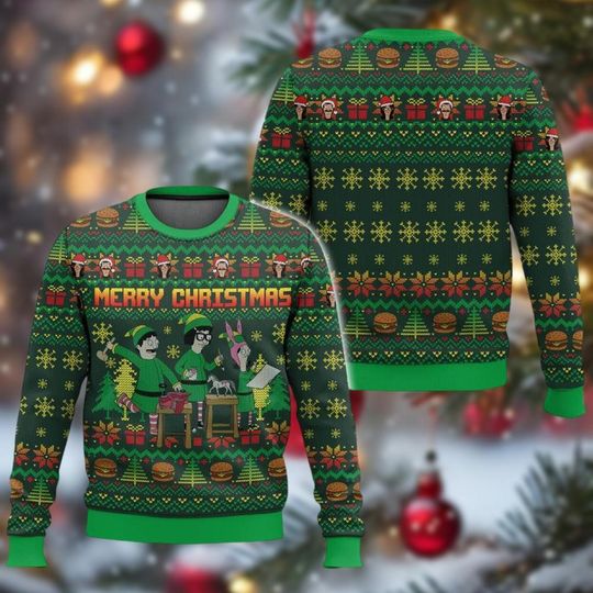 Discover Merry Christmas Bobs Burgers Ugly Sweater,  Funny TV Series Xmas Sweater, Santa Bob Sweatshirt For Men Women, Xmas Holiday Gifts