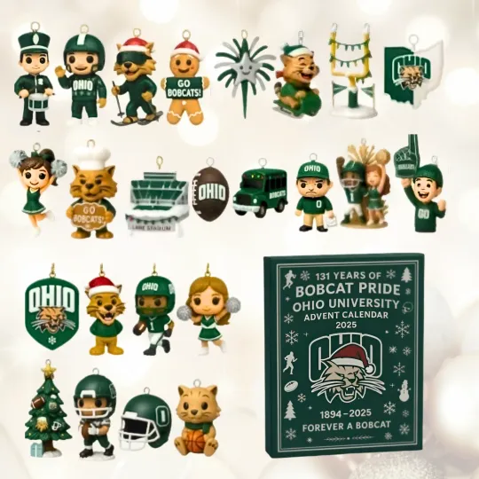 Discover Ohio Bobcat Advent Calendar 2025, Acrylic PVC Box, 24 Day Countdown