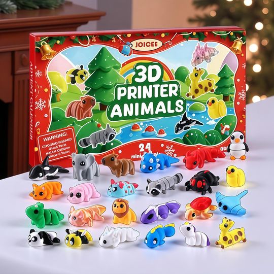 Discover 2D Printed Animal Advent Calendar 2024, Fidget Toys