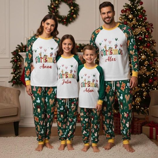 Discover Personalized Mickey Mouse Pajamas Set, Custom Name Pajamas Family Set, Outfit Pajamas, Movie Gift For Fans, Disney Matching Family Pajamas