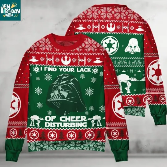 Discover Star Wars Darth Vader I Find Your Lack Of Cheer Disturbing 2025 Ugly Sweater