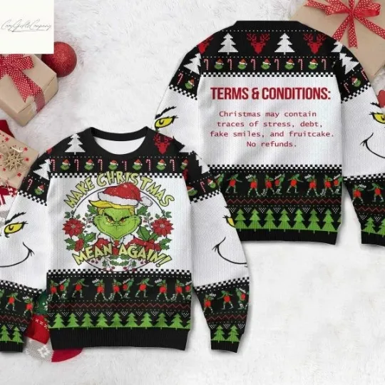 Discover The funny character Make Christmas Mean Again Ugly Sweater