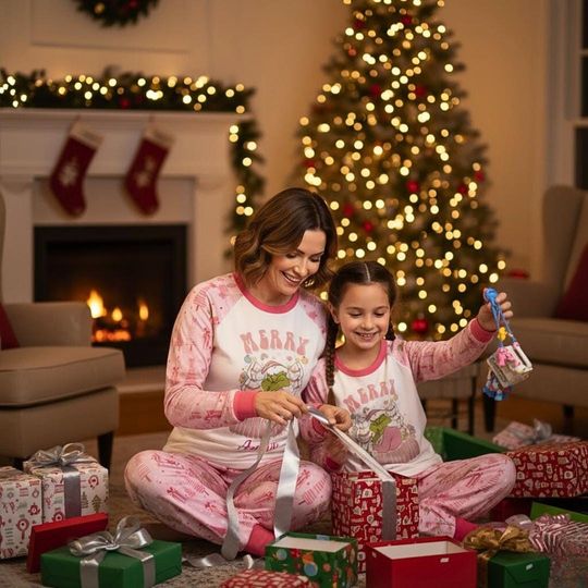 Personalized Merry Grin Pajamas Set, Pajamas Family Set, funny character Outfit Pajamas, Gift For Family, Matching Family Pajamas, funny character Pijama