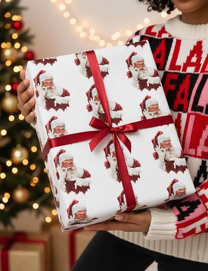 Discover Six Seven Santa 67 Meme Wrapping Paper for Christmas and Holiday Gifts